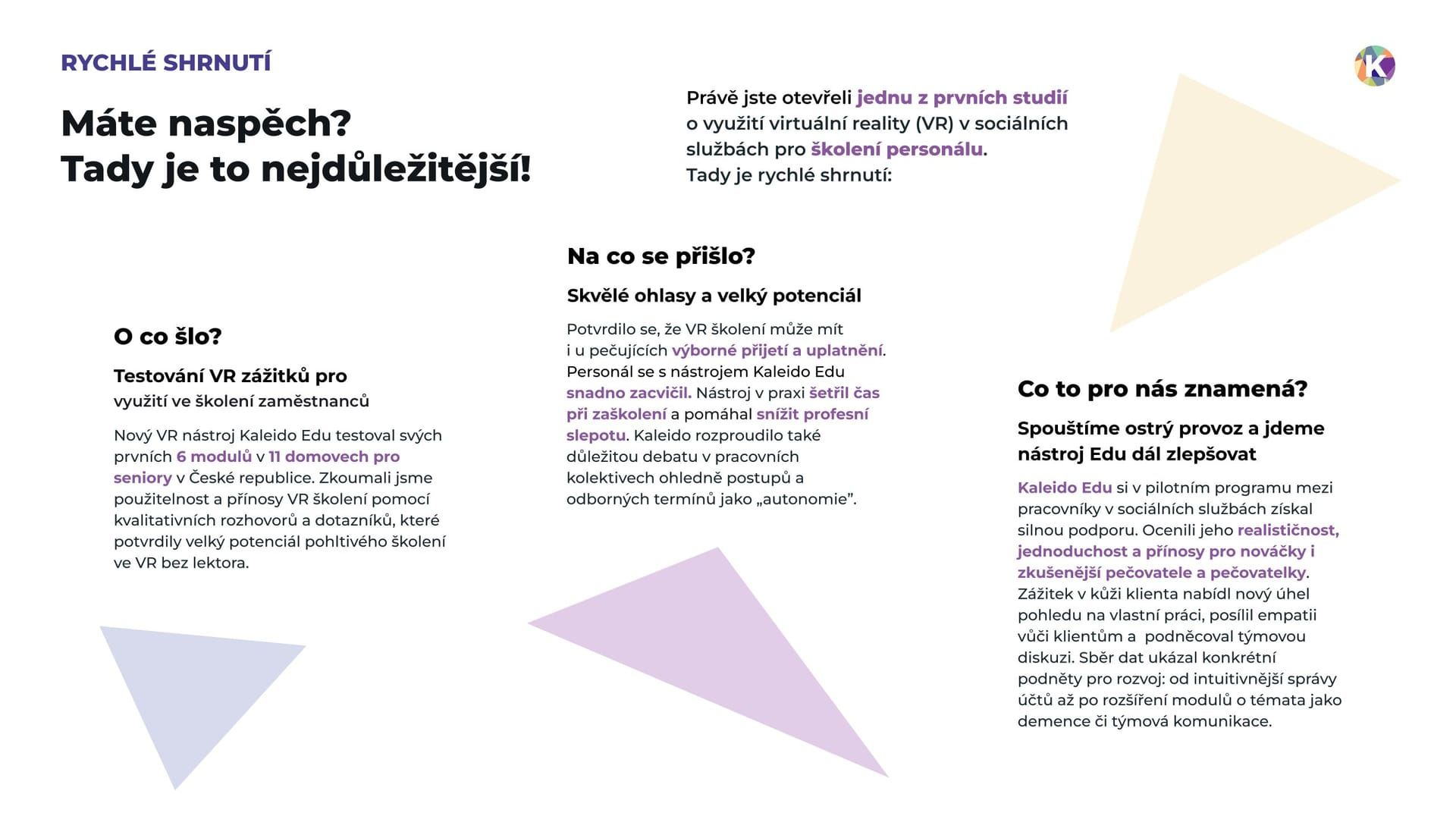 Studie Kaleido Edu, strana 2