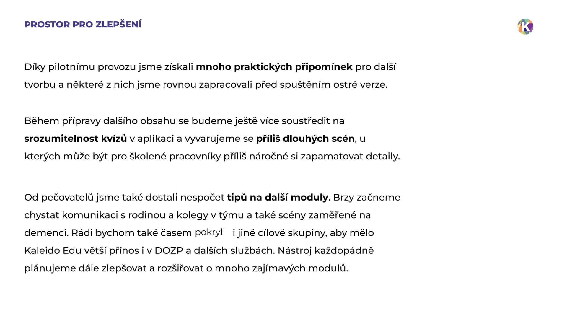 Studie Kaleido Edu, strana 13